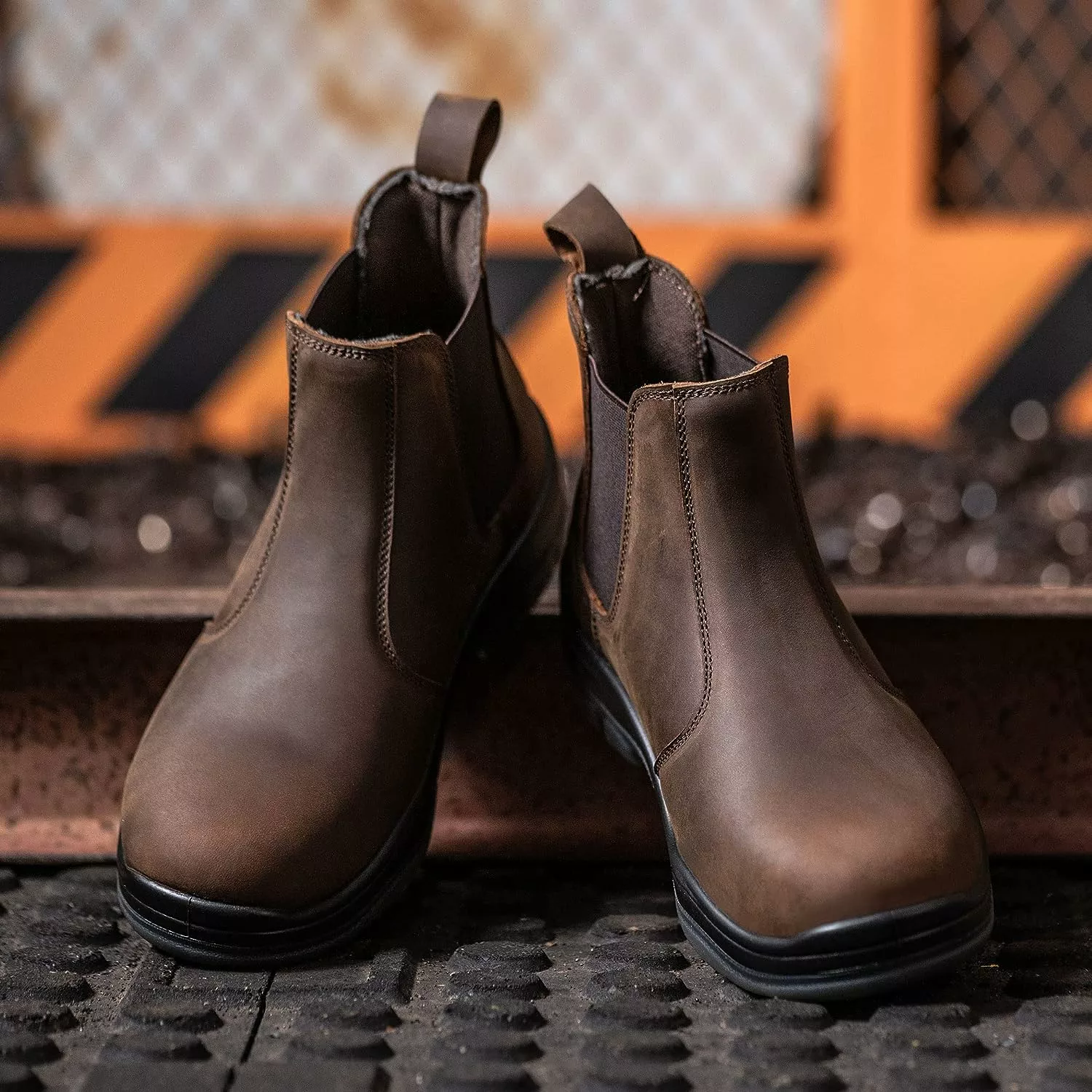 SL-Saint Composite/Acier Toe Chelsea Bottes De Travail Pour Hommes Mode Classique Cheville Construction Industrielle Isolé Sécurité Chaussures 6 Pouce Plein Grain Cuir Brun 5 SL-Saint Composite/Acier Toe Chelsea Bottes De Travail Pour Hommes Mode Classique Cheville Construction Industrielle Isolé Sécurité Chaussures 6 Pouce Plein Grain Cuir Brun – Image 3