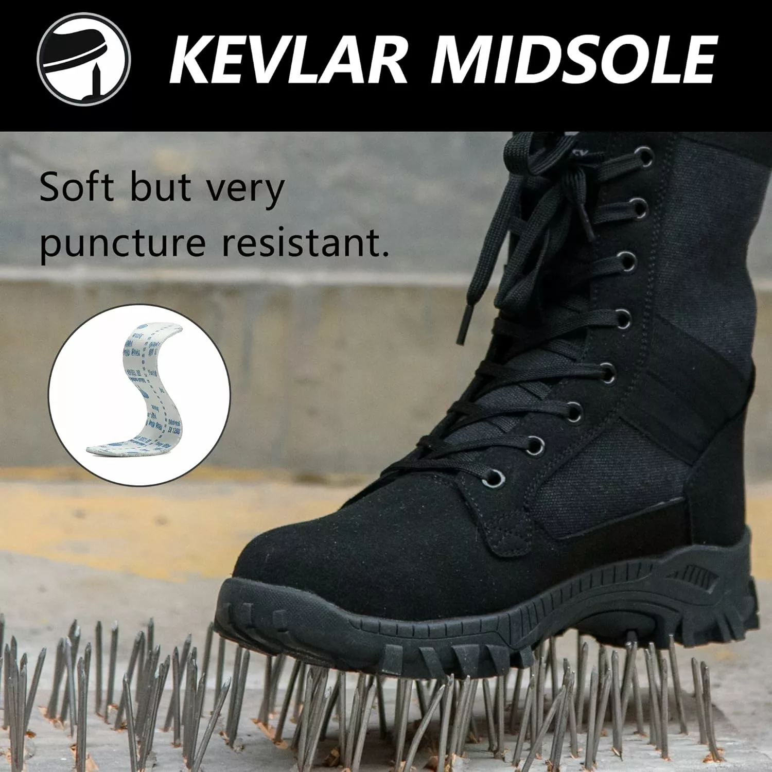 SUADEX Steel Toe Bottes Pour Hommes Femmes Bottes De Sécurité De Travail Indestructible Composite Toe Chaussures Isolé Slip Résistant 7.5 & #34 5 SUADEX Steel Toe Bottes Pour Hommes Femmes Bottes De Sécurité De Travail Indestructible Composite Toe Chaussures Isolé Slip Résistant 7.5 & #34 – Image 3