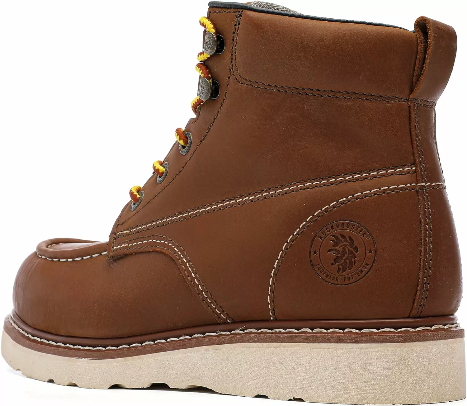 Bottes De Travail Imperméables Au Moc à Bout En Acier ROCKROOSTER Edgewood, Bottes De Mer Vibram Léger à 6 ", Botte De Sécurité En Cuir Confortable, Chaussures Anti-fatigue De Support D'arche, ASTM F2413-18 EH, VAP858 4 Bottes De Travail Imperméables Au Moc à Bout En Acier ROCKROOSTER Edgewood, Bottes De Mer Vibram Léger à 6 ", Botte De Sécurité En Cuir Confortable, Chaussures Anti-fatigue De Support D'arche, ASTM F2413-18 EH, VAP858 – Image 2