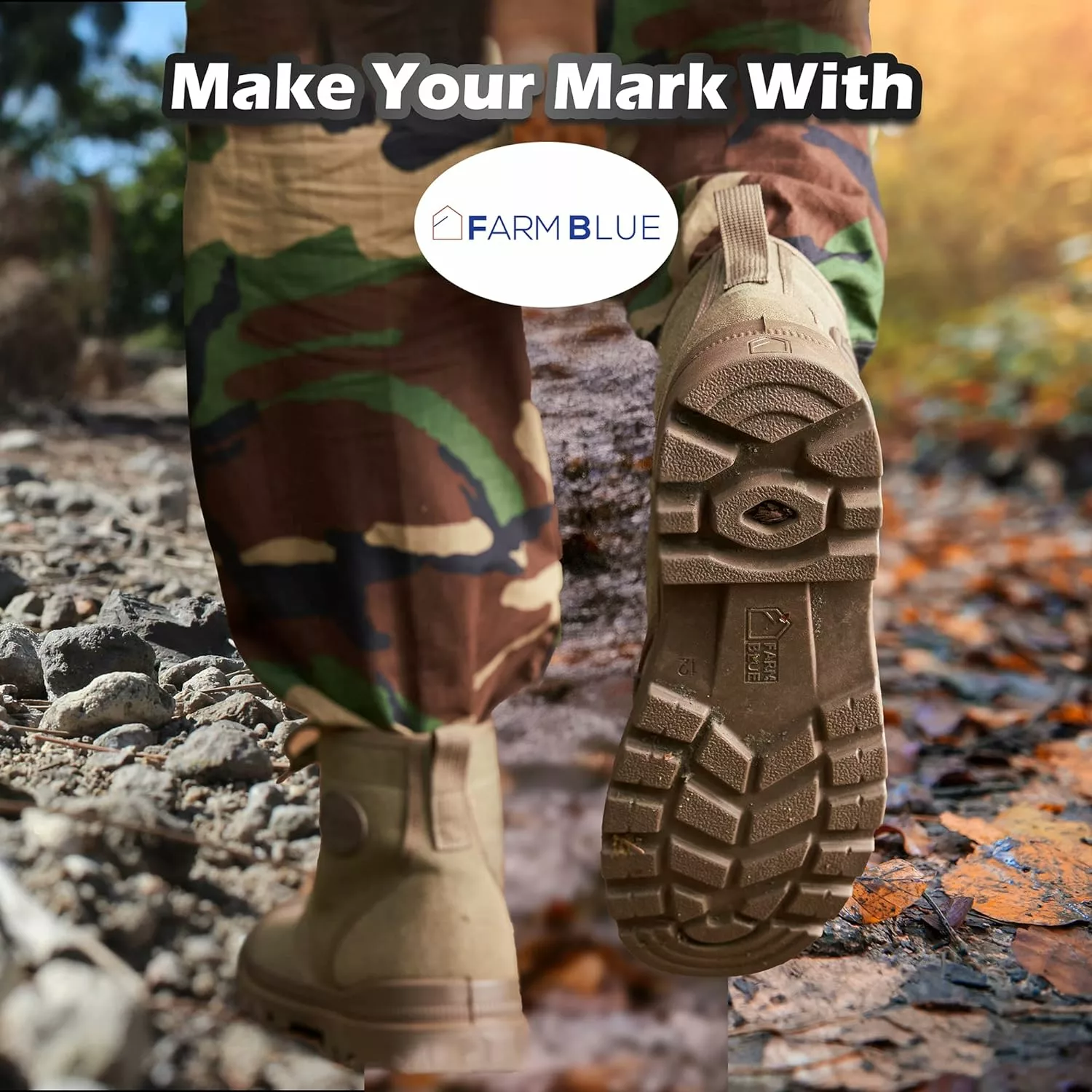 Farm Blue Bottes Ranger Hommes - High Top Chaussures De Randonnée Pour Hommes - Résistant à L'eau Toile Combat Bottes Avec Semelles Orthotiques - Tactique Chaussures Pour Casual, Travail, Ou Outdoor Wear 7 Farm Blue Bottes Ranger Hommes - High Top Chaussures De Randonnée Pour Hommes - Résistant à L'eau Toile Combat Bottes Avec Semelles Orthotiques - Tactique Chaussures Pour Casual, Travail, Ou Outdoor Wear – Image 5