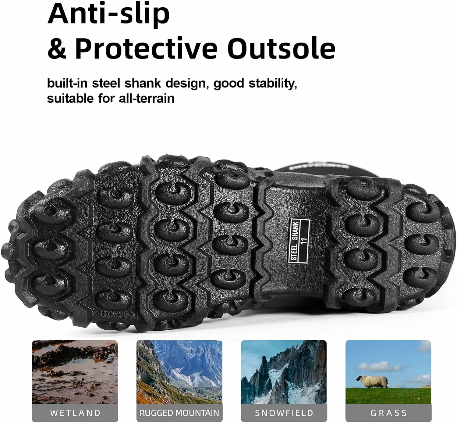 DRYCODE Bottes En Caoutchouc Pour Femmes, 5mm Néoprène Mid Calf Bottes De Pluie Avec Acier Shank, Waterproof Isolé Bottes De Chasse,Bottes De Travail Mud,Noir,Taille 5- 6 DRYCODE Bottes En Caoutchouc Pour Femmes, 5mm Néoprène Mid Calf Bottes De Pluie Avec Acier Shank, Waterproof Isolé Bottes De Chasse,Bottes De Travail Mud,Noir,Taille 5- – Image 5