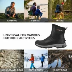 HISEA Excursion Pro Bottes De Pluie Pour Hommes, Hauteur De Cheville En Caoutchouc Néoprène Bottes De Chasse Étanche Isolé En Plein Air Bottes De Travail Pour La Chasse Jardinage Agriculture Randonnée Camping Et Mud Working -Des chaussures d'hiver Soldes Magasin 81ZOefFBQAL. AC UL1500
