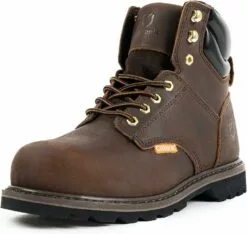 Clitenk Steel Toe Bottes Pour Hommes Imperméable, 6" Huilé Plein Grain En Cuir Bottes De Travail Pour Hommes Imperméable Respirant, Non-Slip, Ponction-Proof, Confortable Construction Léger Sécurité Hommes De Travail Boot