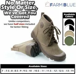 Farm Blue Bottes Ranger Hommes - High Top Chaussures De Randonnée Pour Hommes - Résistant à L'eau Toile Combat Bottes Avec Semelles Orthotiques - Tactique Chaussures Pour Casual, Travail, Ou Outdoor Wear 14 Farm Blue Bottes Ranger Hommes - High Top Chaussures De Randonnée Pour Hommes - Résistant à L'eau Toile Combat Bottes Avec Semelles Orthotiques - Tactique Chaussures Pour Casual, Travail, Ou Outdoor Wear -Des chaussures d'hiver Soldes Magasin 81iCZ9XdV0L. AC UL1500