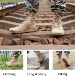 IDOSON 8 Botte Tactique Militaire Pour Hommes Bottes De Travail Respirantes Légères Bottes De Randonnée Extérieure Combat Jungle Desert Boots -Des chaussures d'hiver Soldes Magasin 81kp 7Yx1nL. AC UL1500