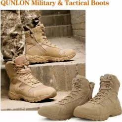 Bottes Tactiques QUNLON Pour Hommes Bottes Militaires Légères 8 Pouces Bottes De Combat Pour Hommes Fermeture éclair Latérale Bottes De Jungle De L'armée Bottes De Travail Bottes De Moto D'extérieur -Des chaussures d'hiver Soldes Magasin 81o0XuJ82vL. AC UL1500
