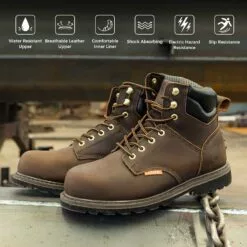 Clitenk Steel Toe Bottes Pour Hommes Imperméable, 6" Huilé Plein Grain En Cuir Bottes De Travail Pour Hommes Imperméable Respirant, Non-Slip, Ponction-Proof, Confortable Construction Léger Sécurité Hommes De Travail Boot 13 Clitenk Steel Toe Bottes Pour Hommes Imperméable, 6" Huilé Plein Grain En Cuir Bottes De Travail Pour Hommes Imperméable Respirant, Non-Slip, Ponction-Proof, Confortable Construction Léger Sécurité Hommes De Travail Boot -Des chaussures d'hiver Soldes Magasin 81qbWSg8wpL. AC UL1500