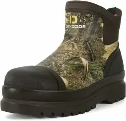 DRYCODE Bottes De Jardin Hommes, Étanche Chelsea Bottes De Travail, Anlke Bottes De Pluie En Caoutchouc Pour Chasse Pêche Travail Agriculture En Plein Air, Taille 7-14 (Camo)