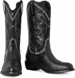 Tarkwa Western Cowboy Bottes Pour Hommes Mid Calf Retro Pointed Toe Western Bottes Durable Brodé Bottes De Travail