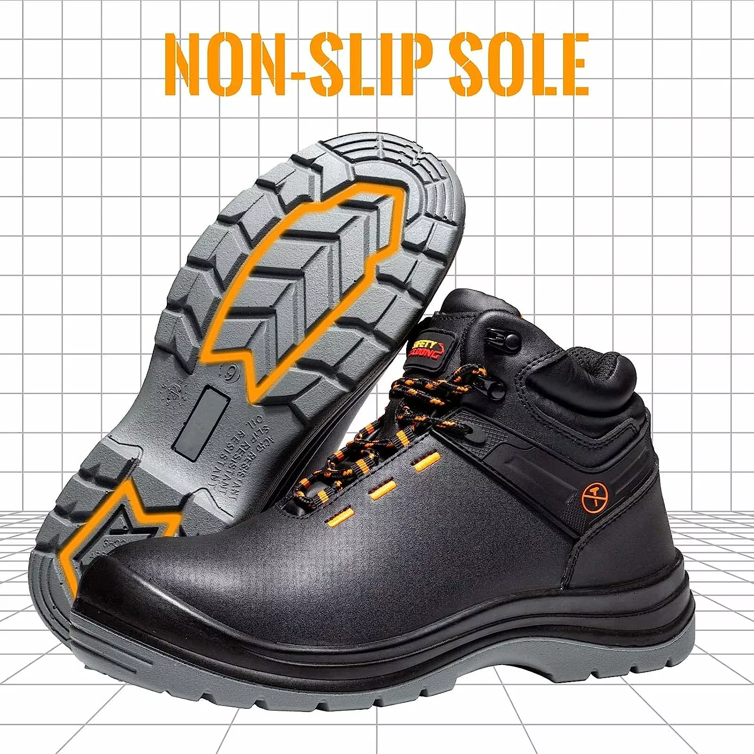 SÉCURITÉ LOONG Bottes De Travail Pour Hommes Composite Toe Large Confortable Étanche En Cuir Sécurité Bottes De Travail 10 5 SÉCURITÉ LOONG Bottes De Travail Pour Hommes Composite Toe Large Confortable Étanche En Cuir Sécurité Bottes De Travail 10 – Image 3