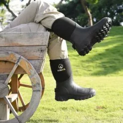 Kalkal Bottes En Caoutchouc Pour Hommes, Mid Calf Imperméable Bottes De Pluie, Avec 5mm Néoprène Isolé Hommes Bottes, Étanche Travail Bottes Pour Mud Chasse Jardinage Travail En Plein Air Agriculture Pêche (Size 8-13) -Des chaussures d'hiver Soldes Magasin 81ukMBxYNhL. AC UL1500