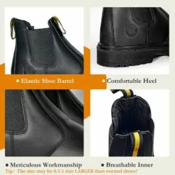 Bottes De Travail SHAMTCH Pour Hommes Bottes De Sécurité à Enfiler Résistantes Aux Toboggans étanches En Acier -Des chaussures d'hiver Soldes Magasin 81uvyv71PUL. AC UL1500