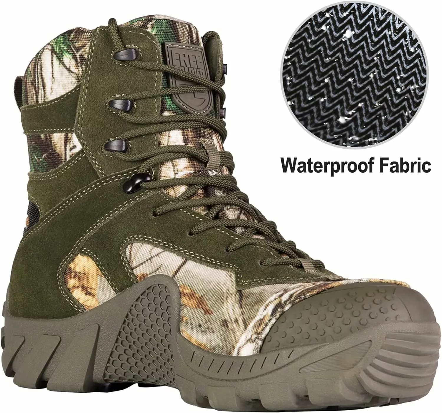 FREE SOLDIER Outdoor Hommes Tactical Military Boots Suede Cuir Bottes De Travail Combat Chasse Bottes?Camo 10,5 4 FREE SOLDIER Outdoor Hommes Tactical Military Boots Suede Cuir Bottes De Travail Combat Chasse Bottes?Camo 10,5 – Image 2