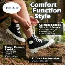 Farm Blue Bottes Ranger Hommes - High Top Chaussures De Randonnée Pour Hommes - Résistant à L'eau Toile Combat Bottes Avec Semelles Orthotiques - Tactique Chaussures Pour Casual, Travail, Ou Outdoor Wear 17 Farm Blue Bottes Ranger Hommes - High Top Chaussures De Randonnée Pour Hommes - Résistant à L'eau Toile Combat Bottes Avec Semelles Orthotiques - Tactique Chaussures Pour Casual, Travail, Ou Outdoor Wear -Des chaussures d'hiver Soldes Magasin 91dzVmIpplL. AC UL1500