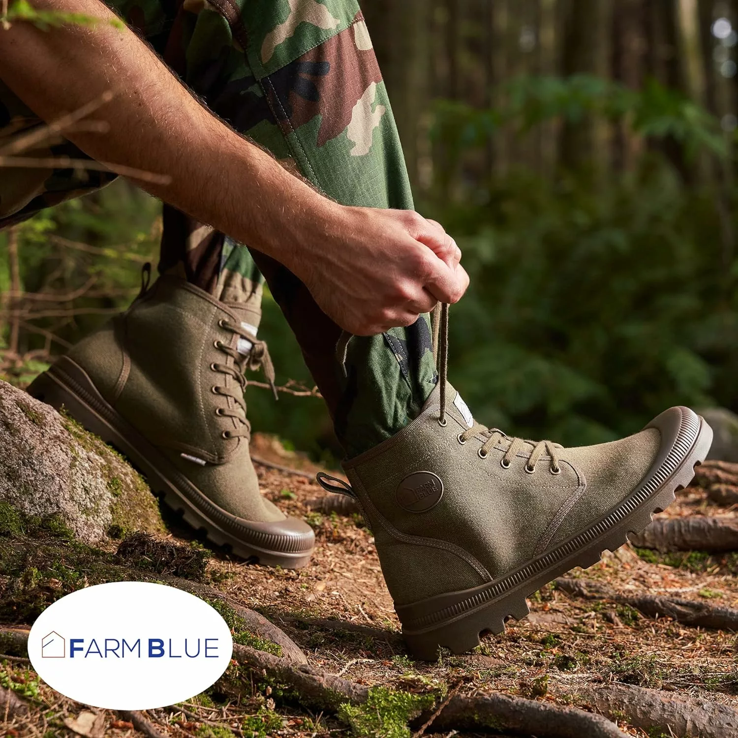 Farm Blue Bottes Ranger Hommes - High Top Chaussures De Randonnée Pour Hommes - Résistant à L'eau Toile Combat Bottes Avec Semelles Orthotiques - Tactique Chaussures Pour Casual, Travail, Ou Outdoor Wear 4 Farm Blue Bottes Ranger Hommes - High Top Chaussures De Randonnée Pour Hommes - Résistant à L'eau Toile Combat Bottes Avec Semelles Orthotiques - Tactique Chaussures Pour Casual, Travail, Ou Outdoor Wear – Image 2