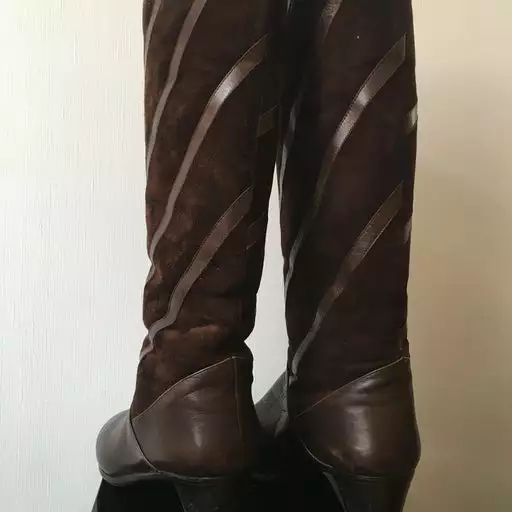 Bottes Fourrées En Daim Et Cuir- 39 7 Bottes Fourrées En Daim Et Cuir- 39 – Image 5