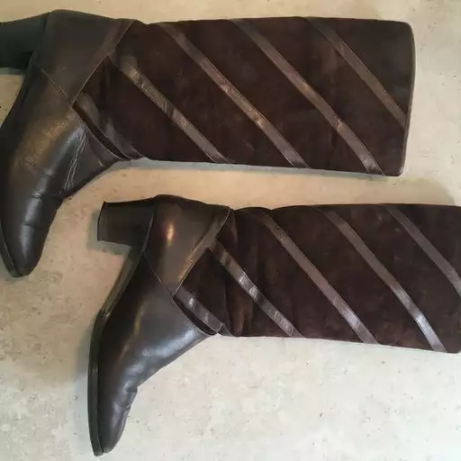 Bottes Fourrées En Daim Et Cuir- 39 8 Bottes Fourrées En Daim Et Cuir- 39 – Image 6