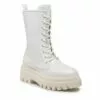 Bottes De Randonnée Calvin Klein Jeans Flatform LAceup Boot Patent YW0YW00852 White YBR