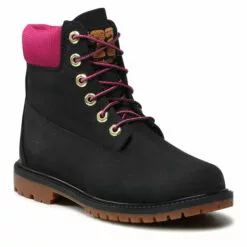 Bottes De Randonnée Timberland Heritage 6 In Waterproof Boot TB0A44KX0011 Black Nubuc/W Pink