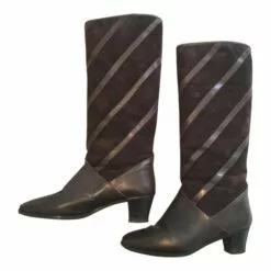 Bottes Fourrées En Daim Et Cuir- 39