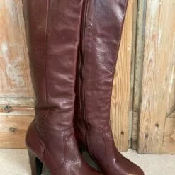 Bottes à Talons En Cuir Bordeaux- 37 -Des chaussures d'hiver Soldes Magasin f13cbe8b 541f 4afe 8333 0c84bb11b94f